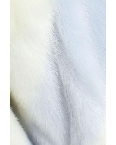 Stand Studio Georgine Striped Faux Fur Coat Sky Blue - Lyst