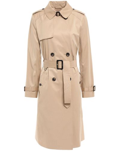 Dkny Belted Cotton Blend Gabardine Trench Coat Neutral In Beige Natural Lyst Canada Dkny Belted Cotton Blend Gabardine, Dkny Ruffle Trimmed Cotton Blend Gabardine Trench Coat