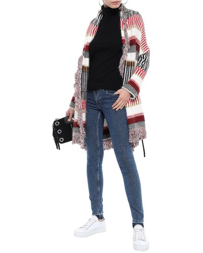 multicolor fringe cardigan