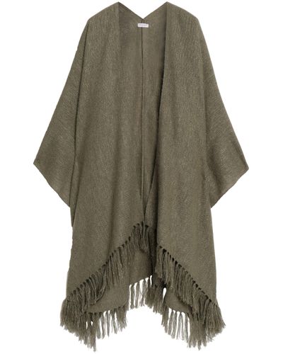 fringe trimmed poncho