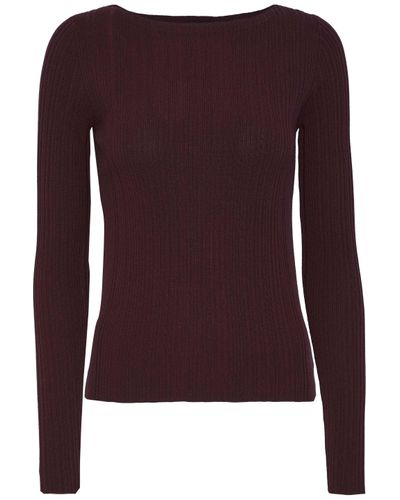 Theory Ribbed-knit Sweater Merlot - Lyst