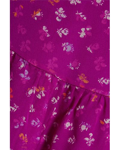 Diane von Furstenberg Simonia Printed Silk-chiffon Dress in Magenta