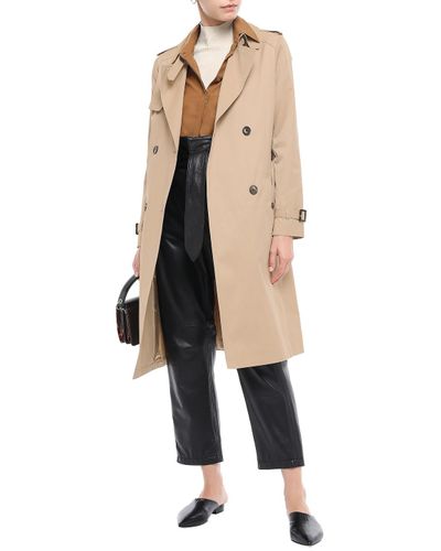 Dkny Belted Cotton Blend Gabardine, Dkny Ruffle Trimmed Cotton Blend Trench Coat