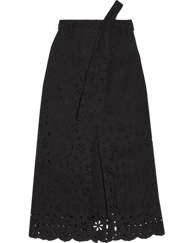 Zimmermann Pavilion Pleated Broderie Anglaise Cotton Midi Skirt in ...