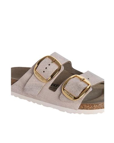 birkenstock arizona washed metallic rose gold
