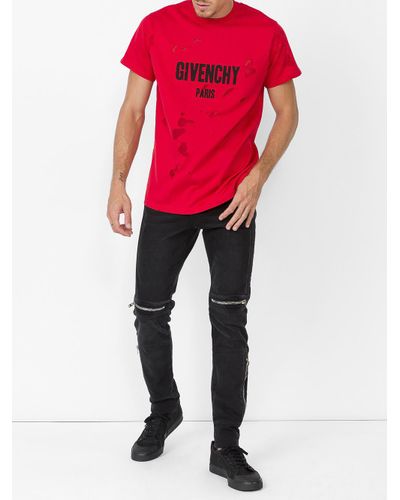 givenchy white and red t shirt