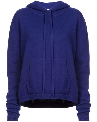 Alexandra Golovanoff Cashmere Hooded Sweater in Blue | Lyst