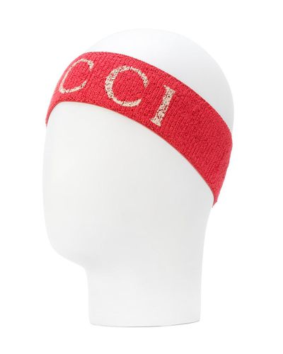Gucci Cotton Elastic Logo Headband in Red - Lyst