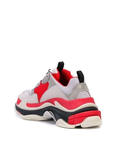 balenciaga triple s white red
