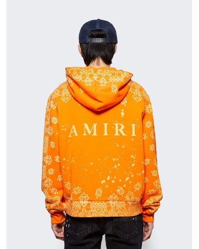 Amiri Bandana Bleach All Over Hoodie Orange for Men | Lyst