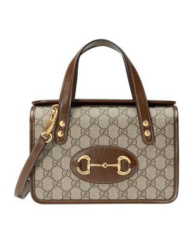 Gucci Horsebit 1955 Mini GG Supreme Canvas Leather Top Handle