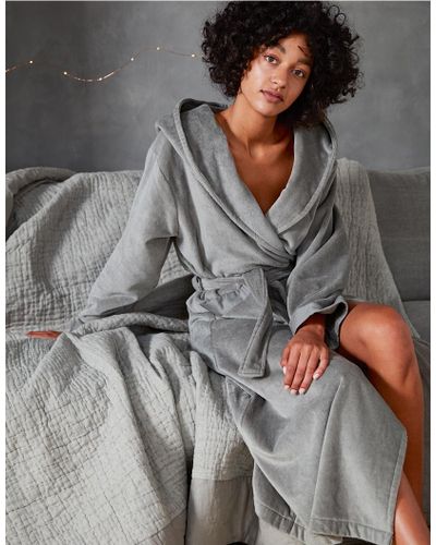 white company hooded velour robe|OFF 76 