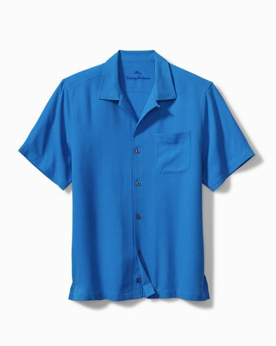 Tommy Bahama Silk Hawaiian Herringbone Camp Shirt in Blue for Men - Lyst