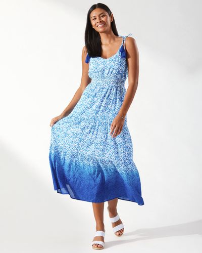 tommy bahama cotton clip embroidered tier dress