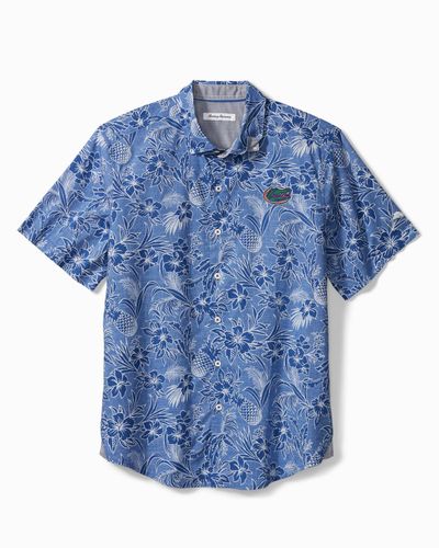 Tommy Bahama Cotton Collegiate Tiki Luau Camp Shirt in Blue for Men - Lyst