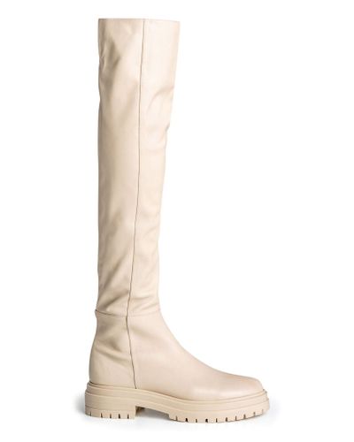 Tony Bianco Leather Windy 4.5cm Long Boots in Natural | Lyst