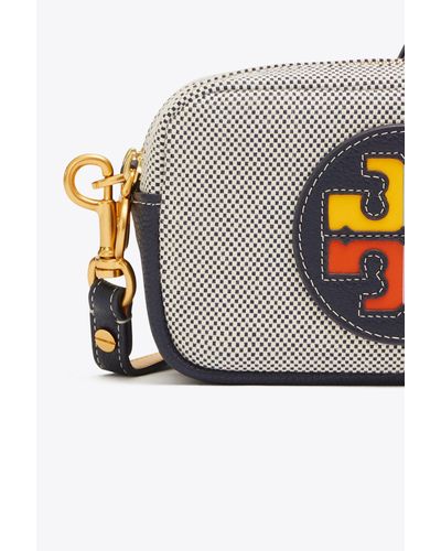 Tory Burch Perry Bombe Canvas Mini Bag in Blue - Lyst