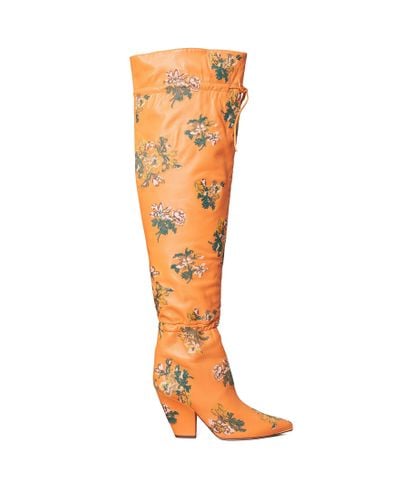 tory burch lila patchwork boot