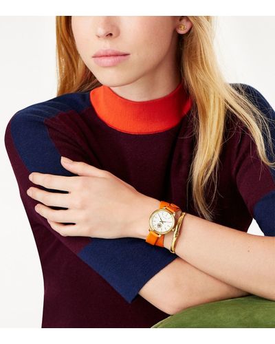 tory burch double strap watch