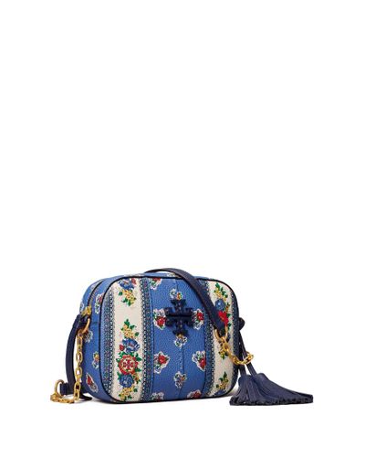 tory burch mcgraw floral camera bolsa