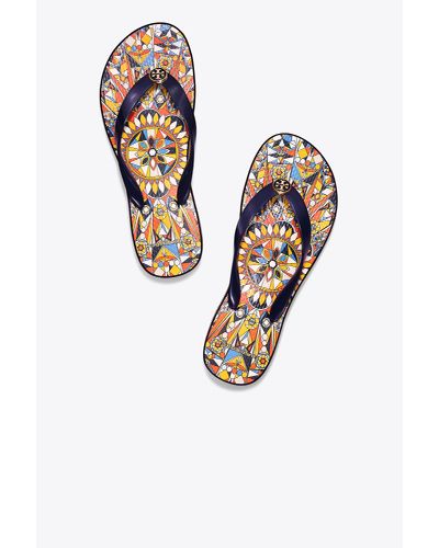 tory burch carved wedge flip flop