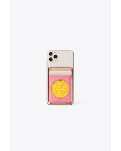 Tory Burch Leather Perry Bombe Phone Card Pocket in Pink - Lyst