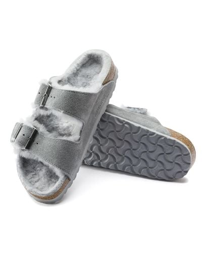 white fuzzy birkenstocks