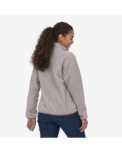 Grey and pink patagonia pullover top