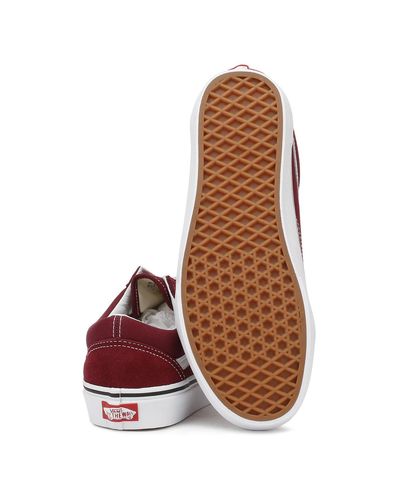 vans old skool trainers in burgundy