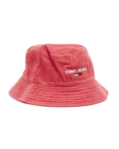 Tommy Hilfiger Denim Corduroy Claret Red Bucket Hat - Lyst