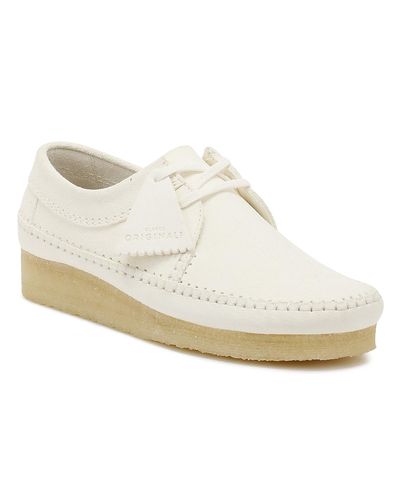 Clarks Originals Mens White Weaver Suede Shoes for Men - Lyst
