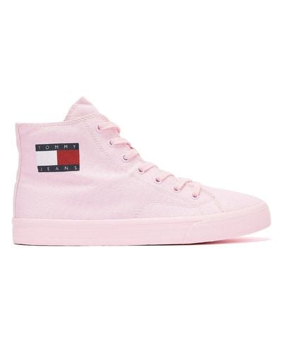 tommy hilfiger pink high tops