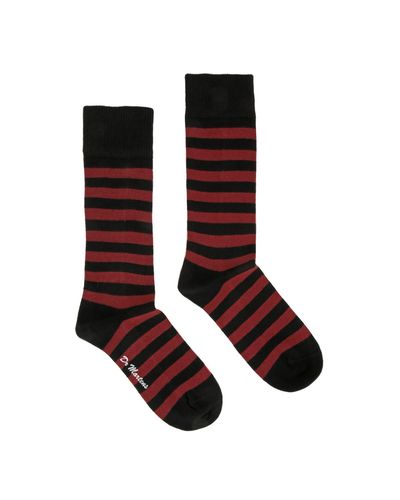 Dr. Martens Cotton Dr. Martens Cherry Red / Black Thin Stripe Socks for Men  - Lyst
