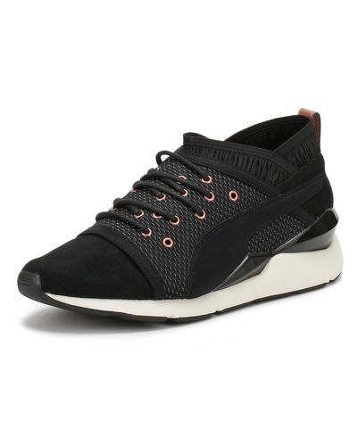 puma black gold trainers