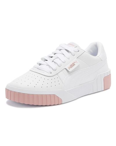 PUMA Rubber Cali Womens White / Rose Gold Trainers - Lyst