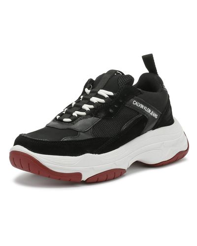 calvin klein marvin chunky trainers in black