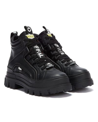 buffalo black aspha mid trainers