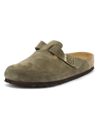 green birkenstock clogs