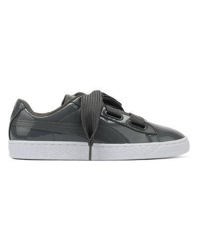 puma basket heart grey