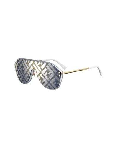 Fendi Men's Monogram Lens Metal Round Sunglasses - Bergdorf Goodman