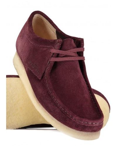 Clarks Wallabee Suede in Burgundy (Red) for Men | Lyst UK