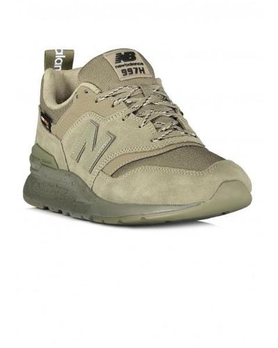 new balance white & green 997h sneakers