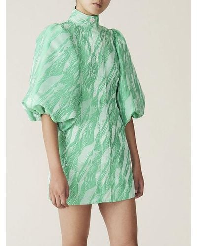 Ganni green jacquard dress Clearance