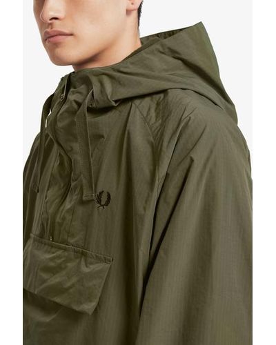 fred perry ripstop half zip jacket