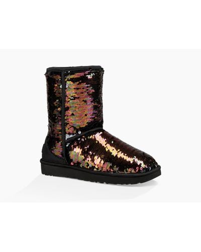 ugg classic sequin zip booties