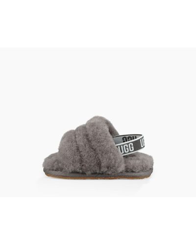 UGG Rubber Baby Fluff Yeah Slide in Charcoal (Grey) - Lyst