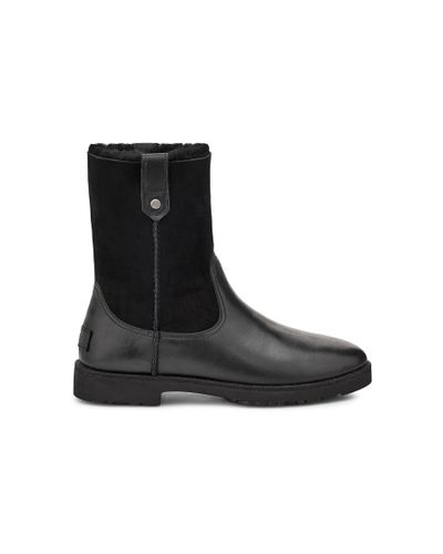 UGG Leather Romely Short Boot in Black | Lyst