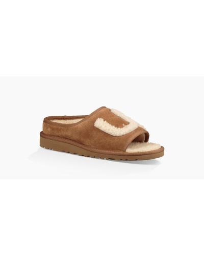 brown uggs slides