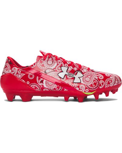 all red under armour spotlight cleats