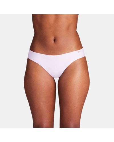 Under Armour Pure Stretch 3-Pack No Show Thong Ace - White